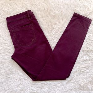 Express Size 4 | Stella Low Rise | Wine Burgundy | Legging Jeans